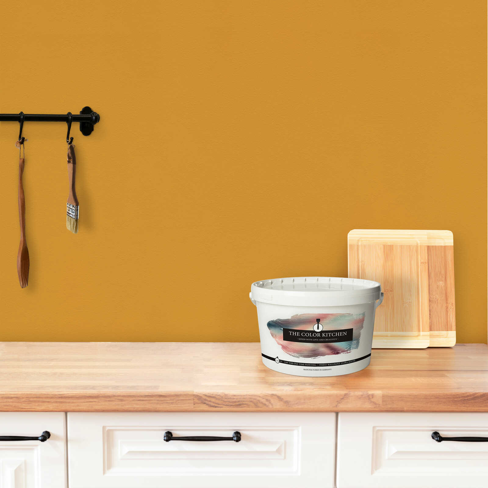 paint bucket, innenfarbe, küche, behälter etikett, schneidebrett