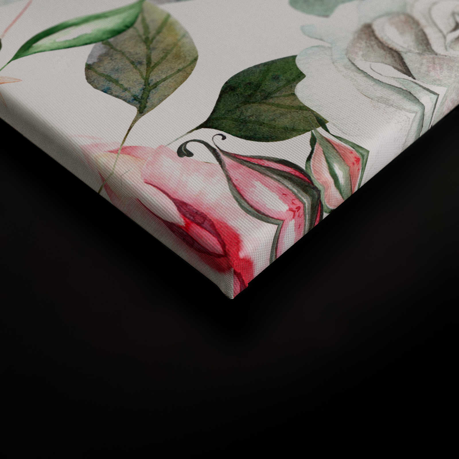             Vintage Leinwand mit Blumen & Vögeln – 0,90 m x 0,60 m
        