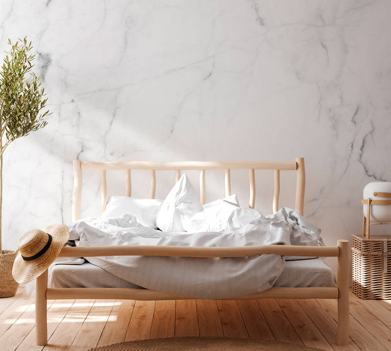             Fototapete mit dezenter Marmor-Optik – Weiß, Grau
        