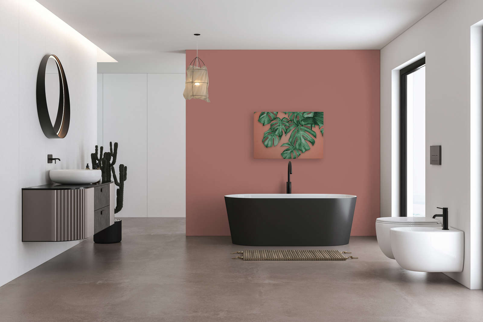             Leinwandbild mit tropischen Palmblätter – 0,90 m x 0,60 m
        