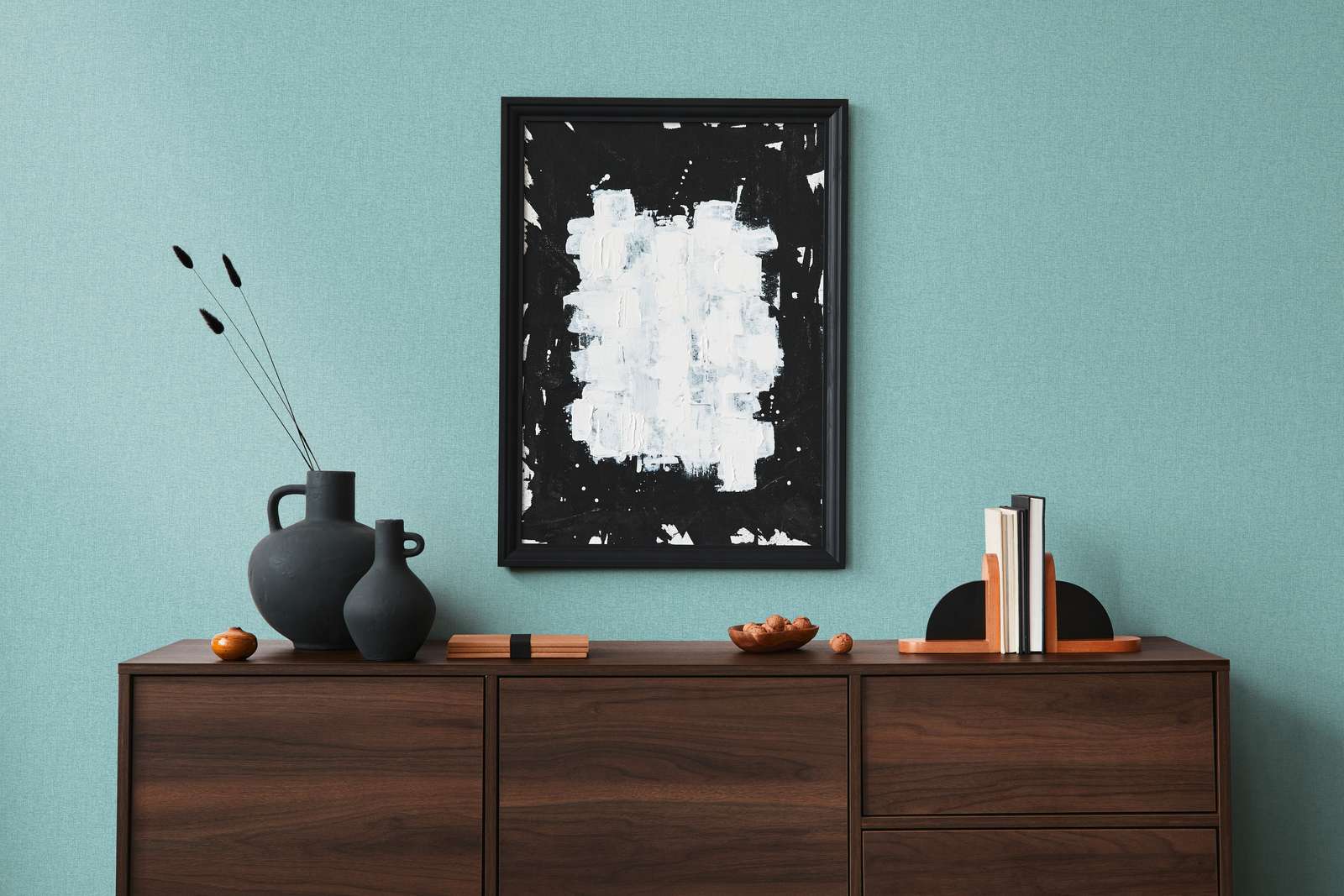             Einfarbige Vliestapete in Gewebe-Optik mit leichter Struktur, matt – Türkis, Blau, Hellblau
        