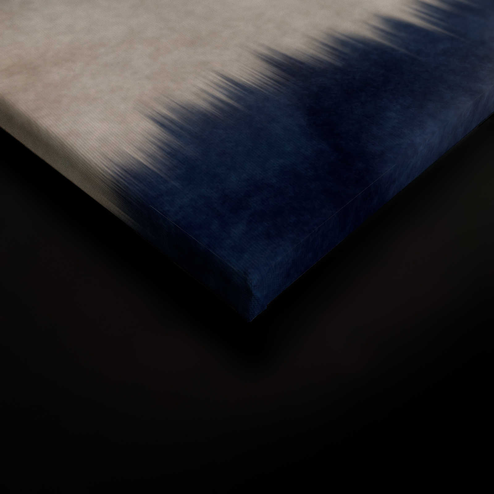 Leinwandbild abstraktes Muster Wellen | blau, weiß – 0,90 m x 0,60 m