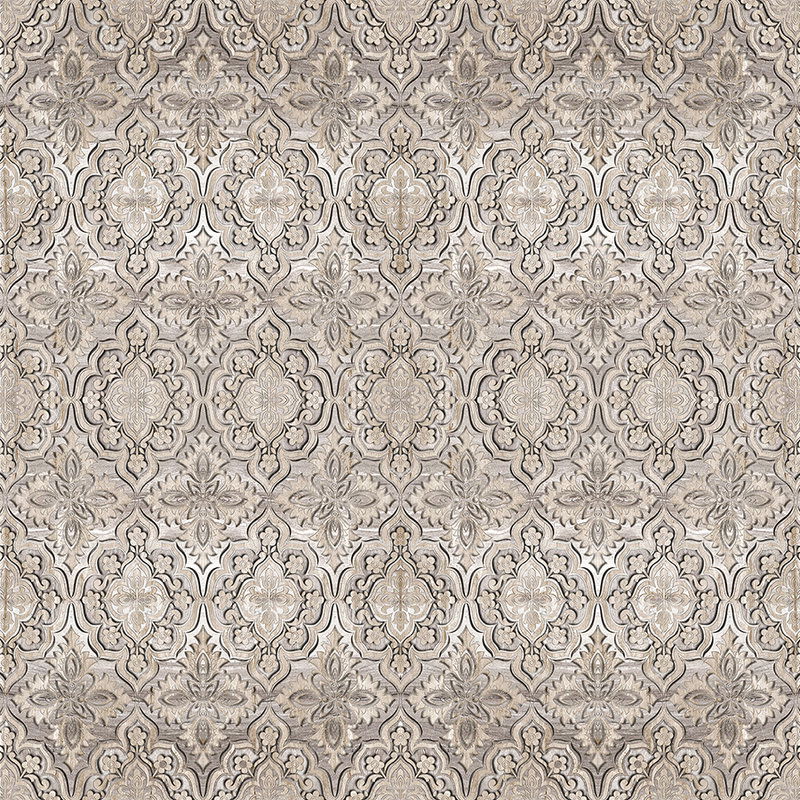         Ornamenten houtlook muurschildering - Grijs
    