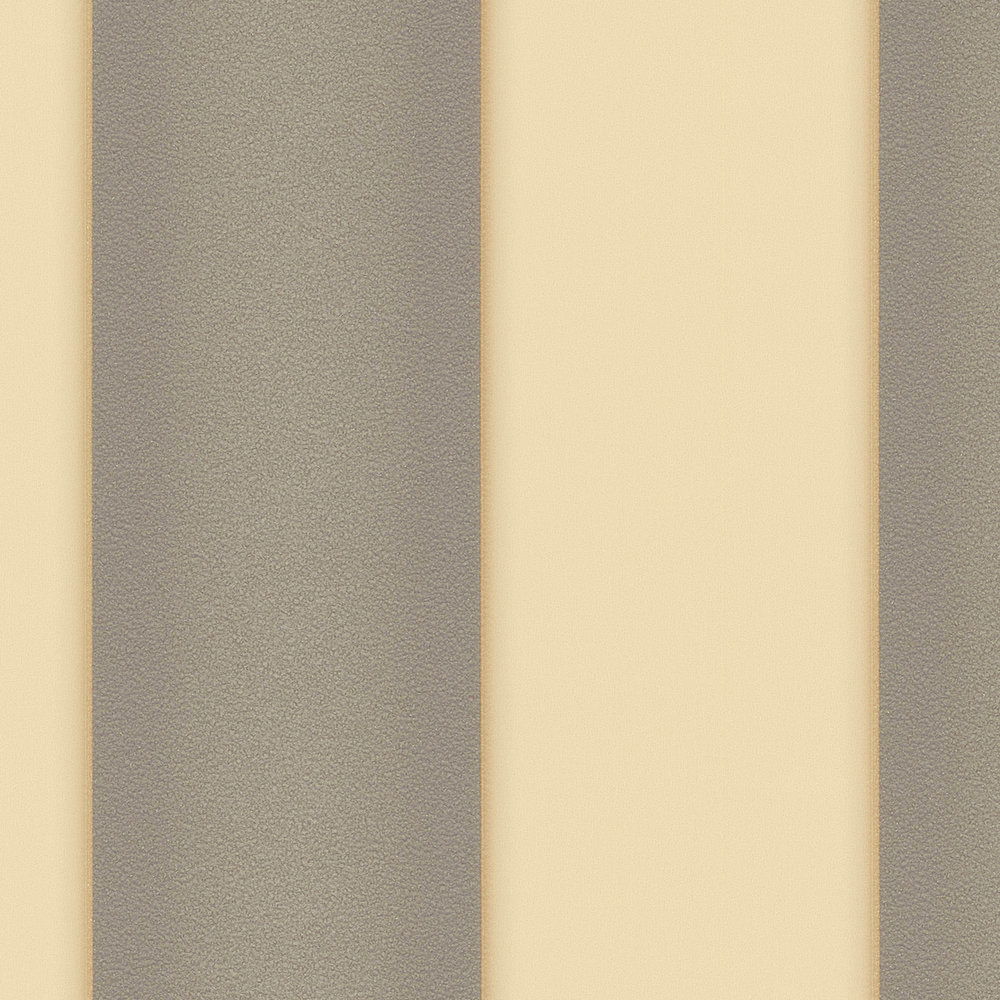             Tapete mit Silber Metallic Streifen – Creme, Grau
        