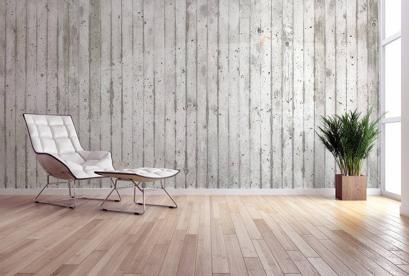             Loft Style Vliestapete – Fototapete mit heller Betonoptik und Used-Design – Grau, Weiß
        