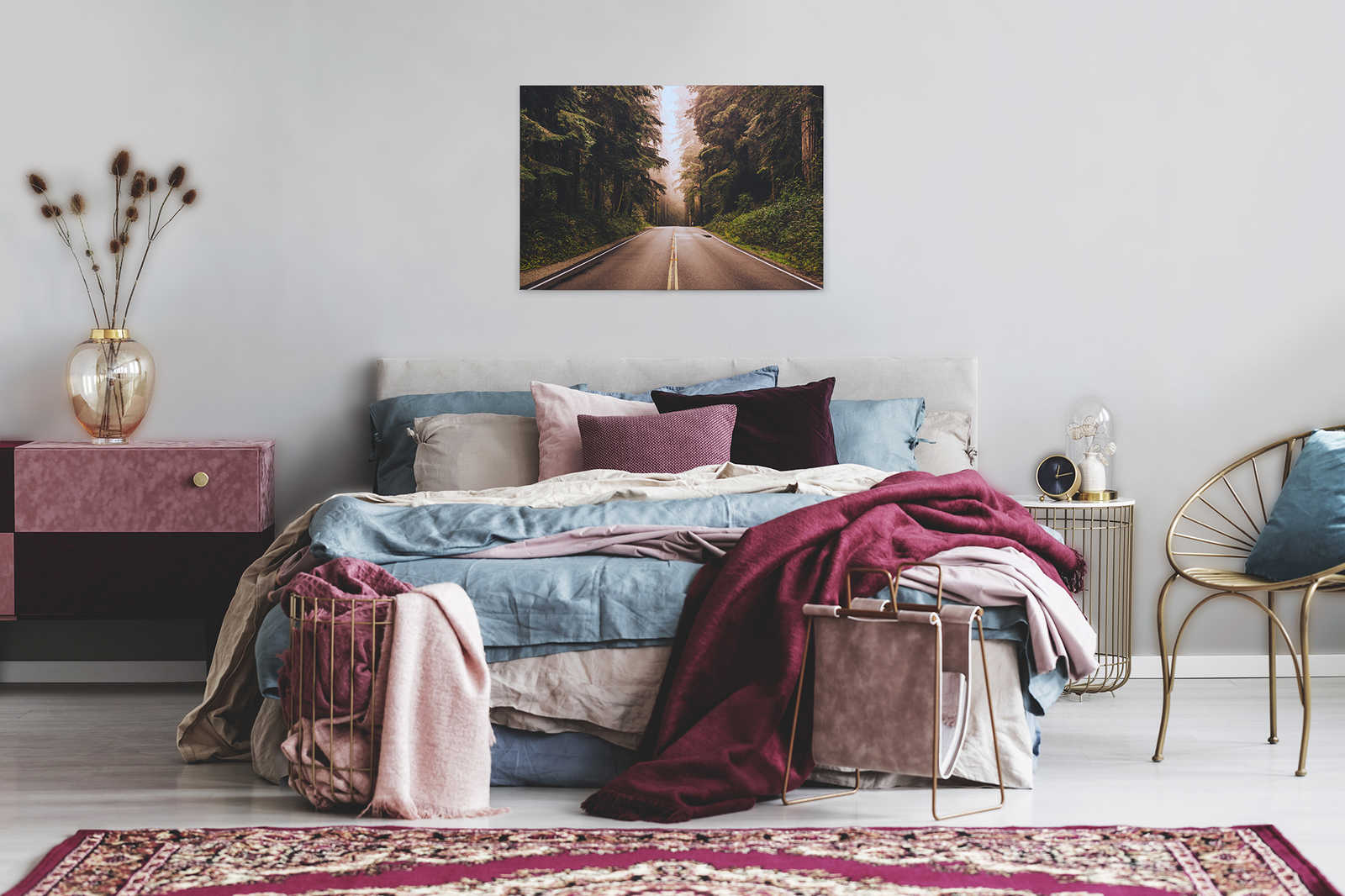             Leinwand mit American Highway im Wald – 0,90 m x 0,60 m
        