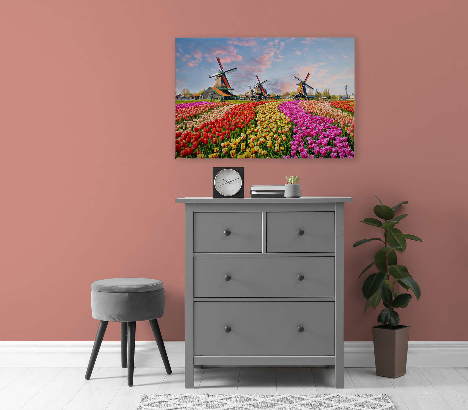             Leinwand Holland Tulpen & Windrad – 0,90 m x 0,60 m
        