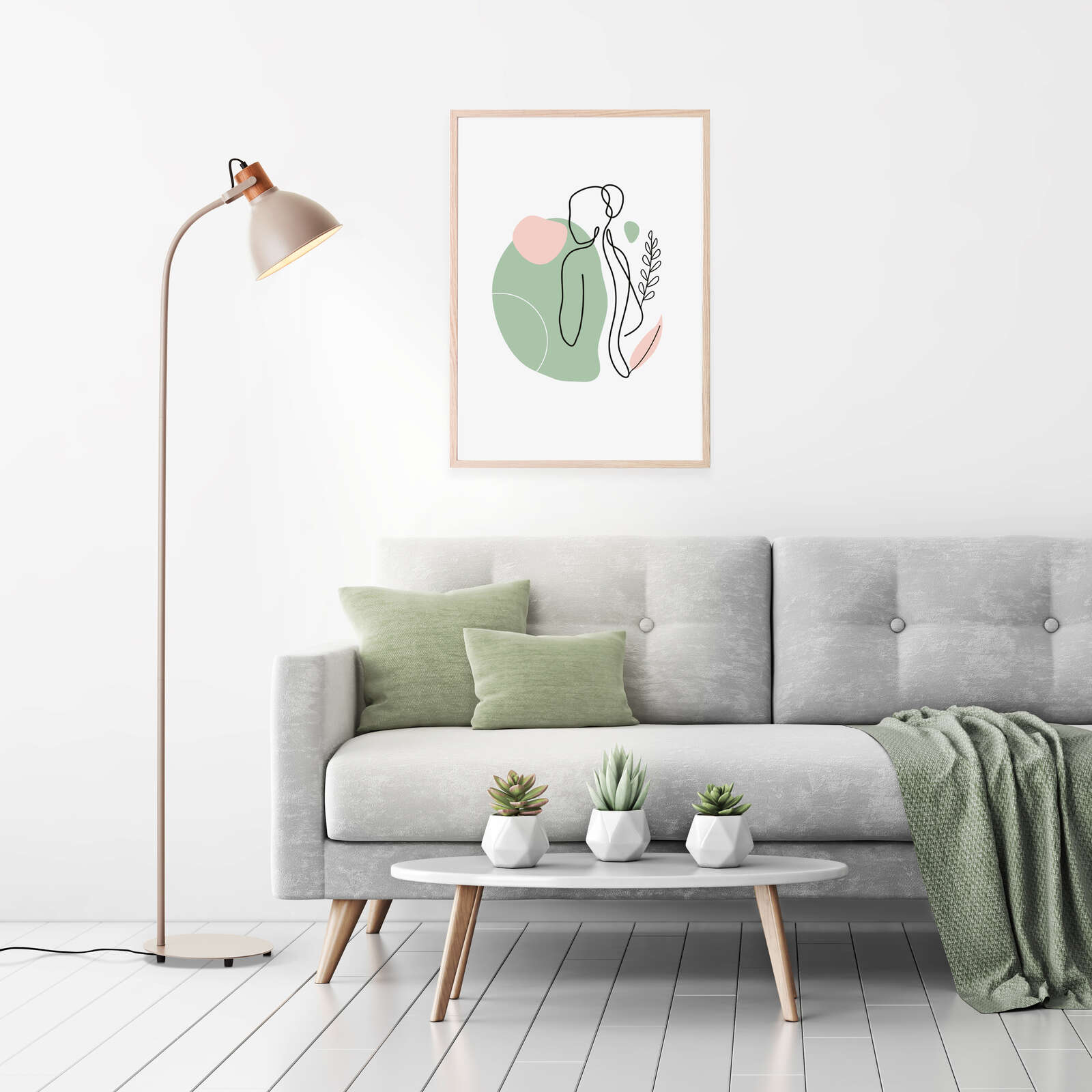             Stehleuchte aus Holz - Franziska 8 – Grau
        