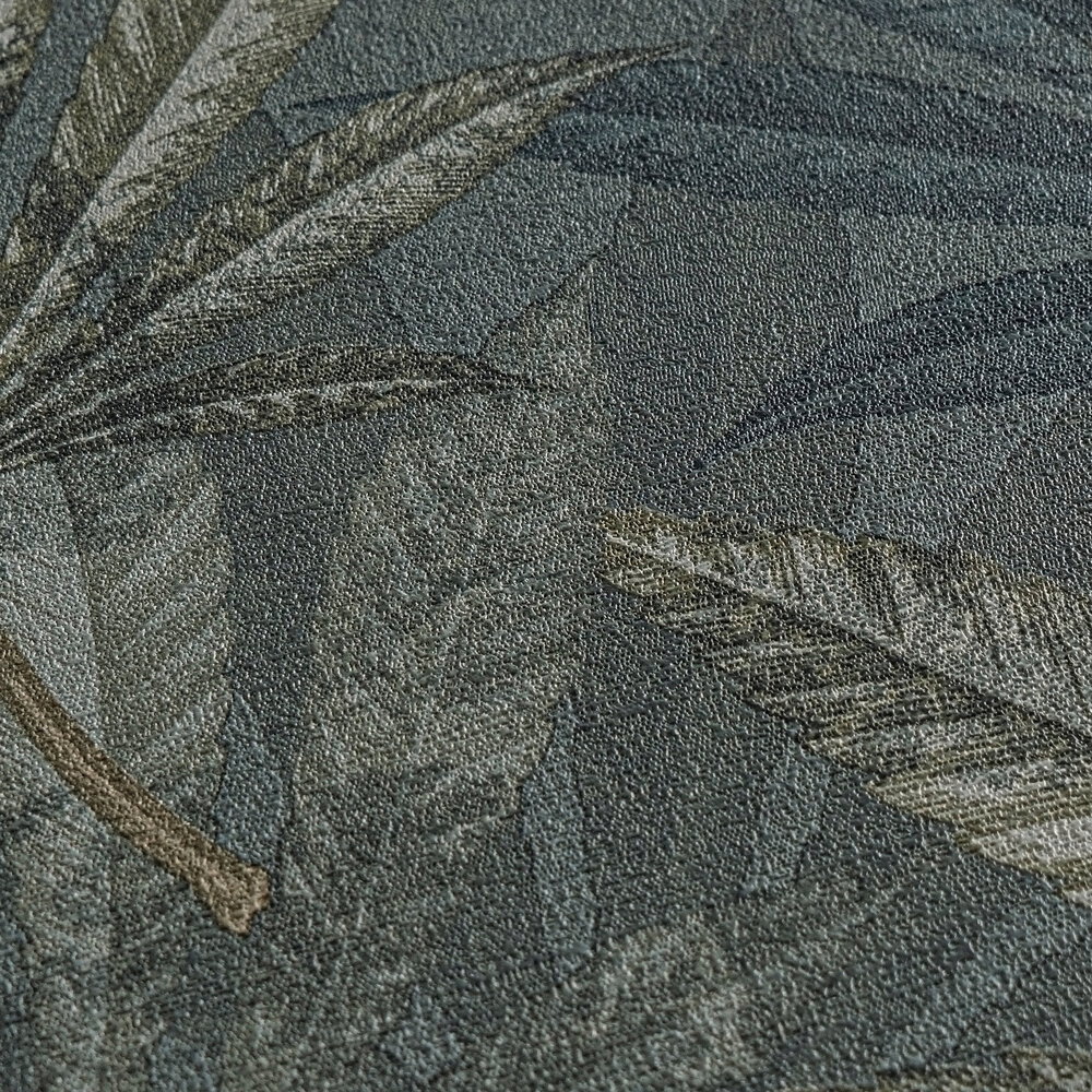             MICHALSKY Vliestapete mit Palmenblättern im Zeichnungslook – Grau, Grün, Blau
        