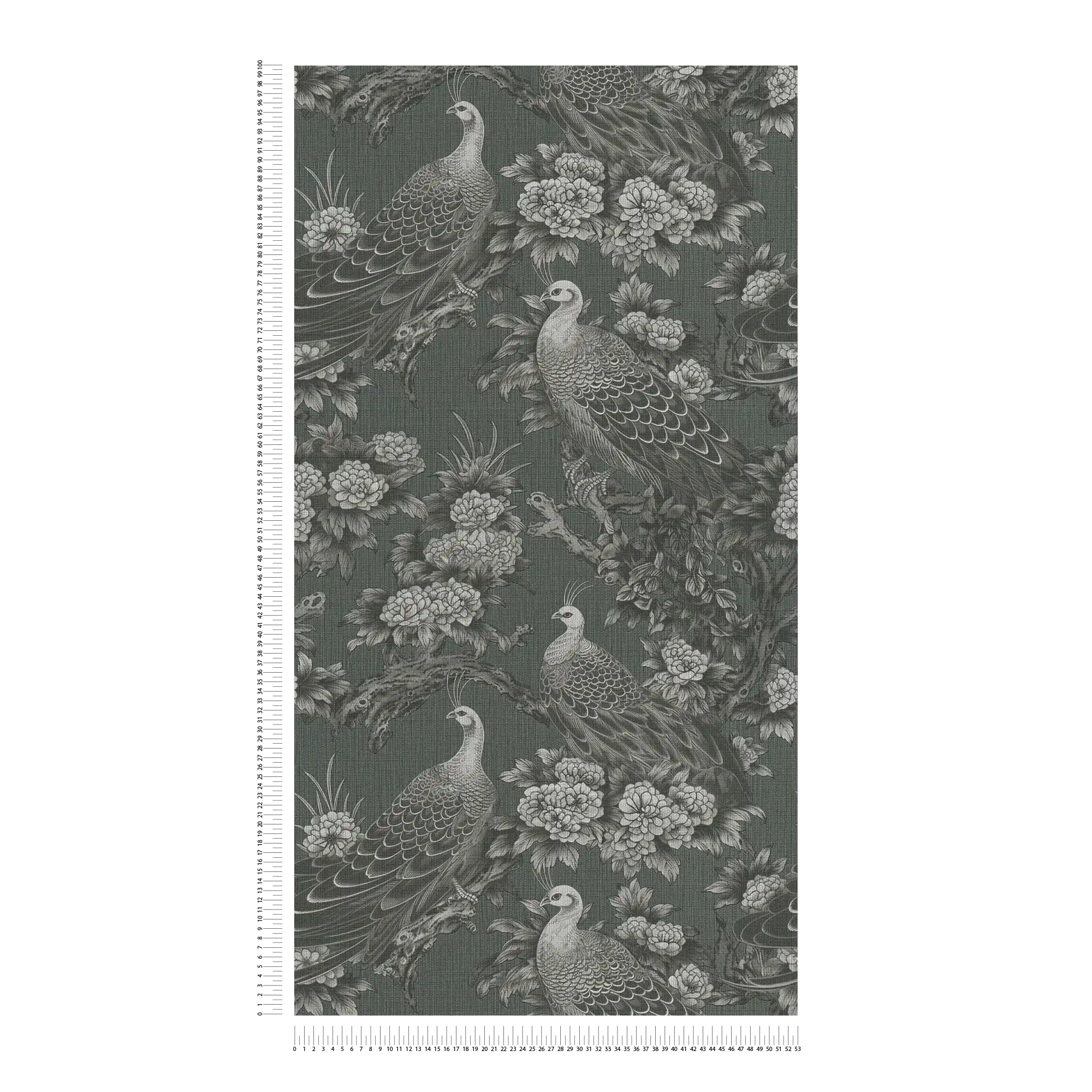 MICHALSKY Vliestapete im englischem Landhausstil floral – Grau, Schwarz