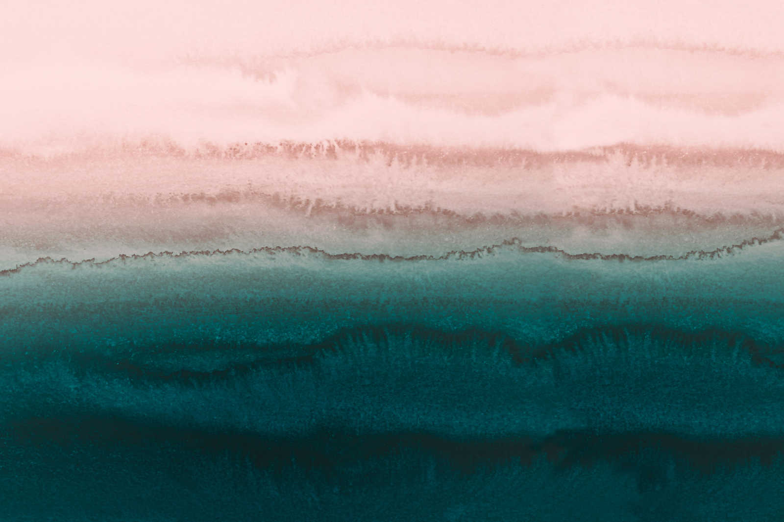 Gezeiten Leinwandbild mit abstraktem Wasser Aquarell – 0,90 m x 0,60 m