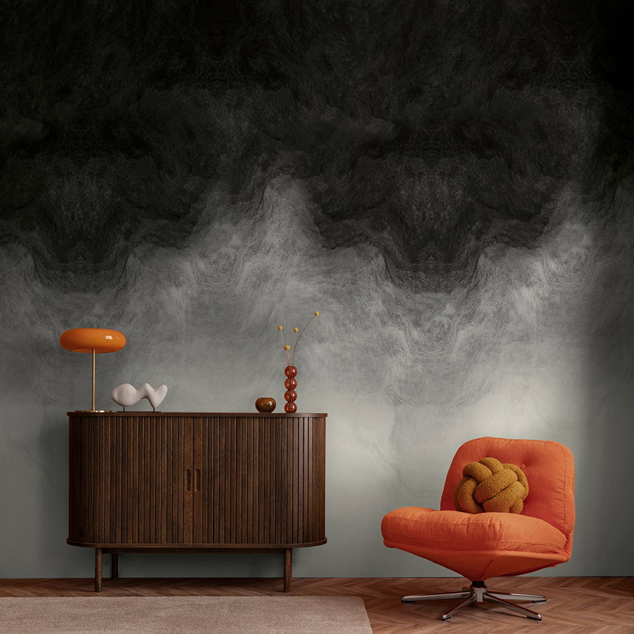 sideboard, leichtesHolzSchrank, mid-century, oranger_stuhl, dekorationszubehör