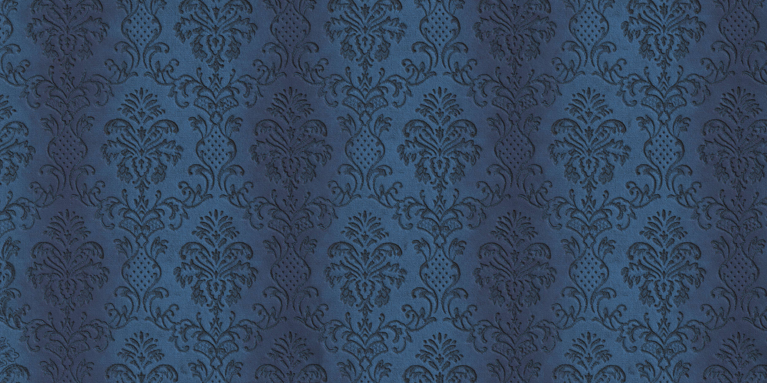 damastmuster, Textil, Stoff, Blau, Gemustert