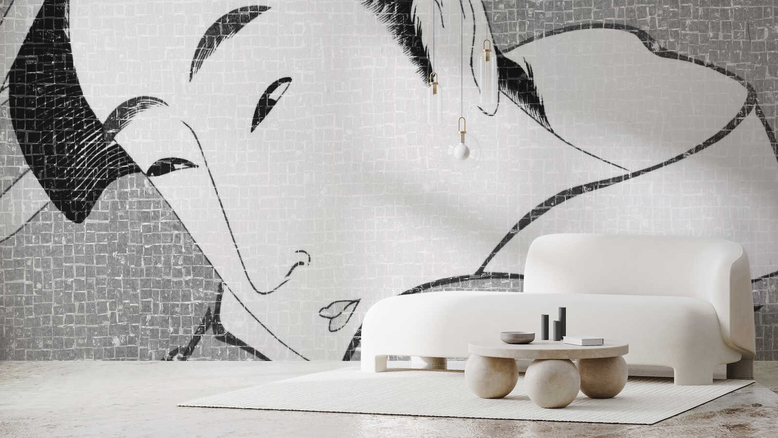Wohnzimmer, Wandbild, Gemälde, Mosaik, Sofa