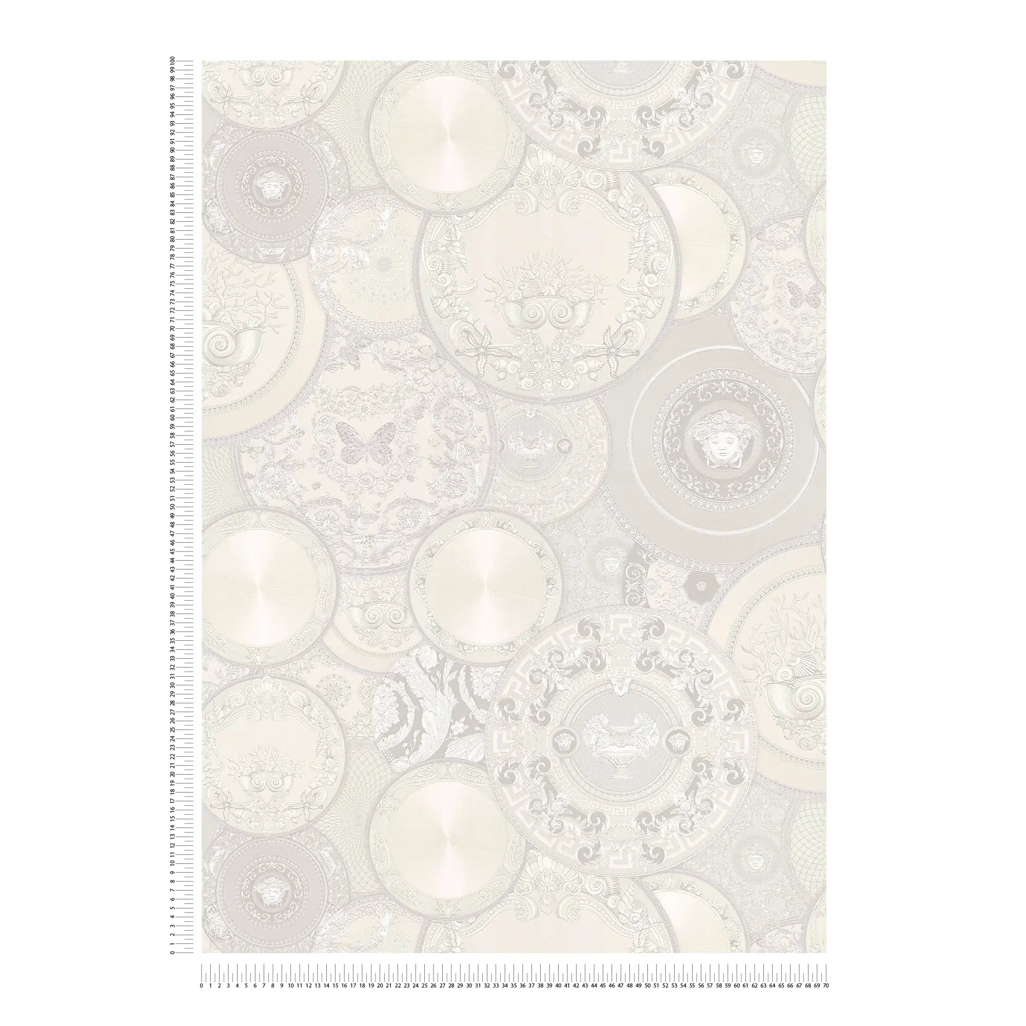             VERSACE non-woven wallpaper with gloss effect - metallic, white
        