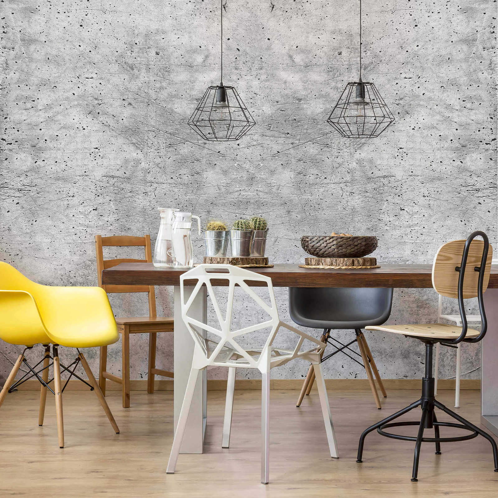             Betonoptik Fototapete mit Strukturdesign – Grau
        
