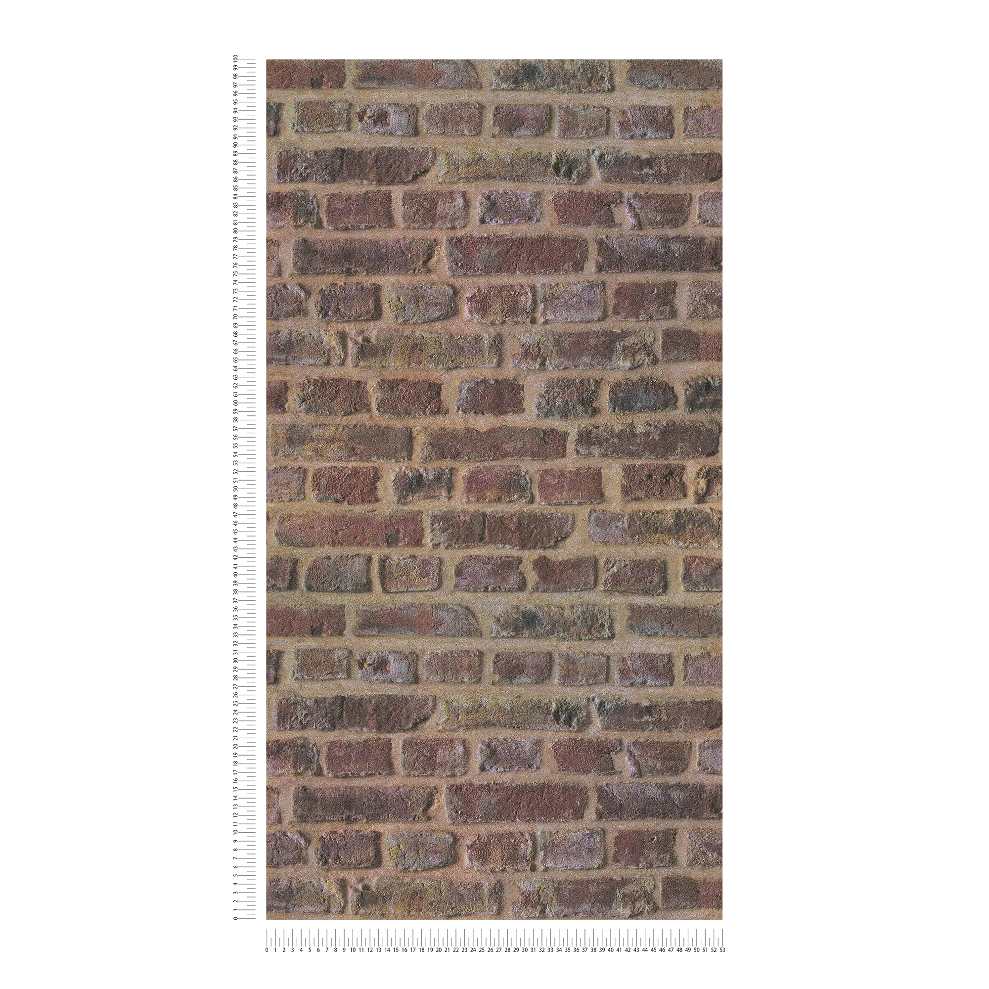             Stone optics wallpaper masonry in used look - brown
        