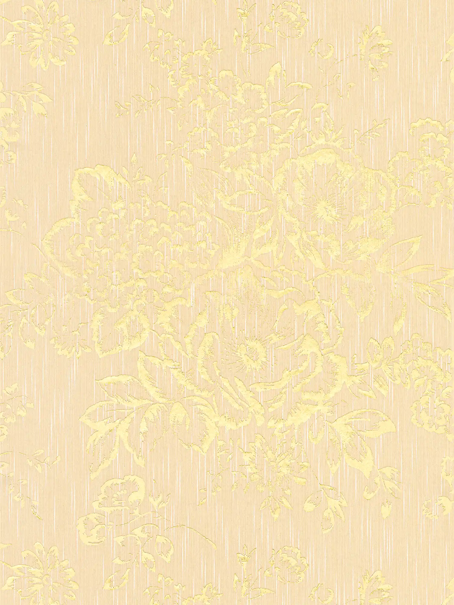         papier peint en papiers peints intissés avec motifs floraux en feuille d'or - or, beige
    