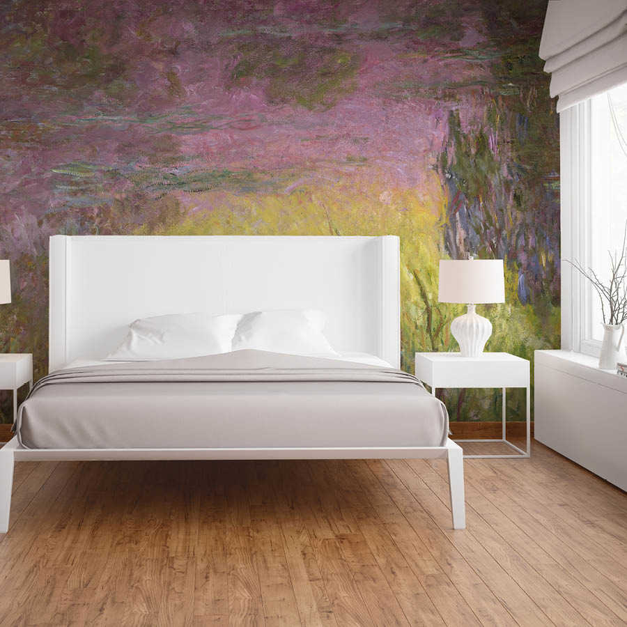         Fototapete "Seerosen bei Sonnenuntergang" von Claude Monet
    