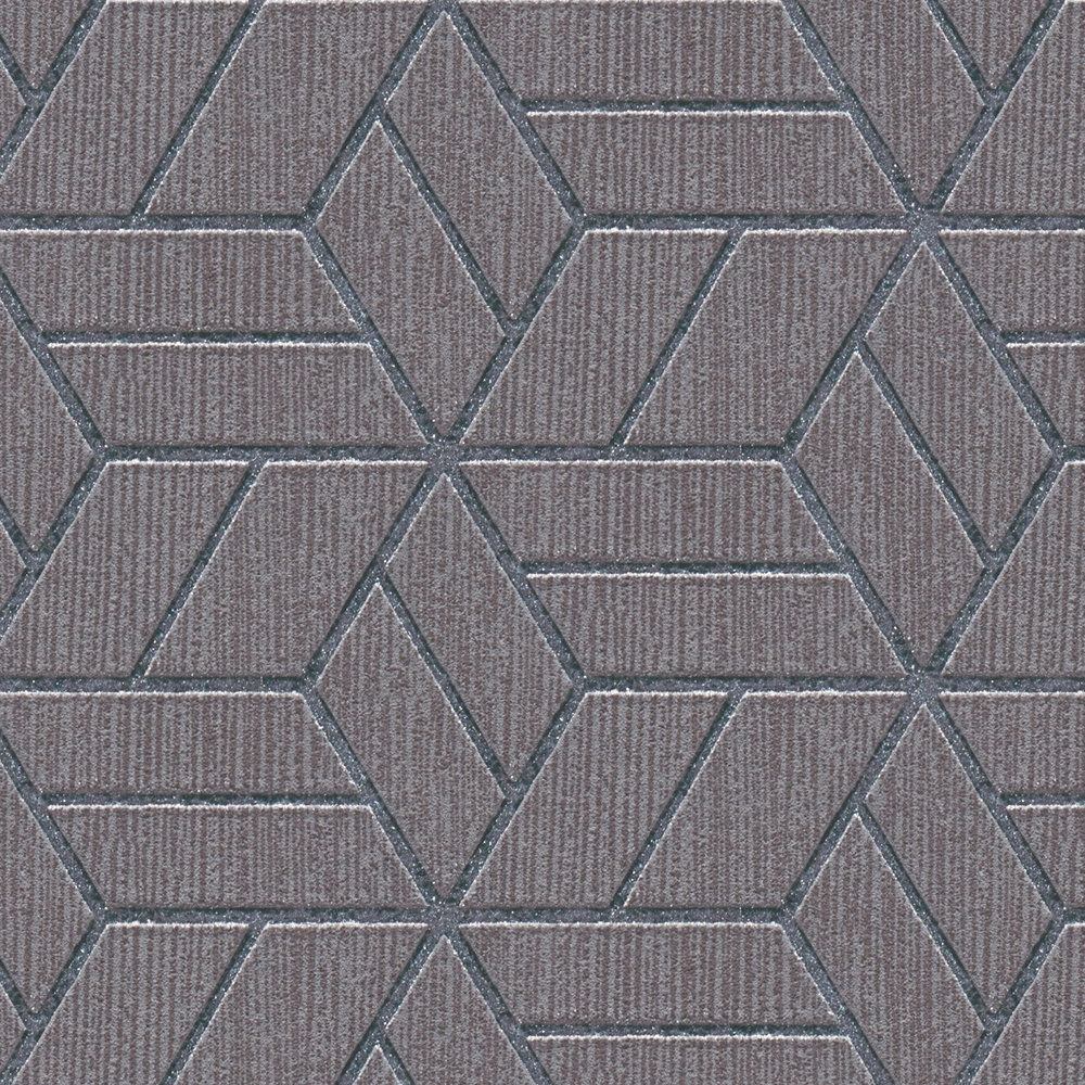             Tapete geometrisches Muster & Glitzer-Effekt – Grau, Silber
        