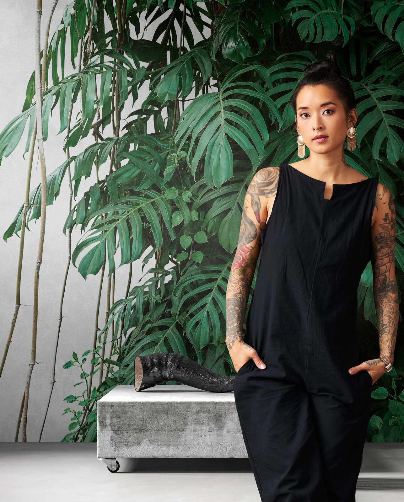             Wallpaper novelty | Monstera wallpaper 3D motif jungle green
        