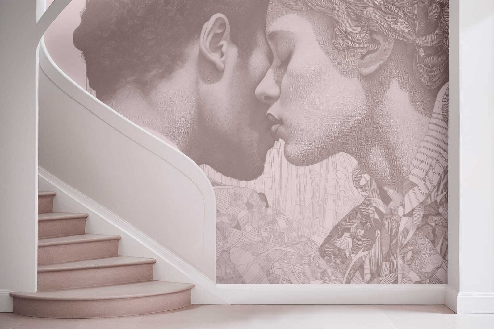 Wohnen, Treppe, Küssen, Person, Romantisch