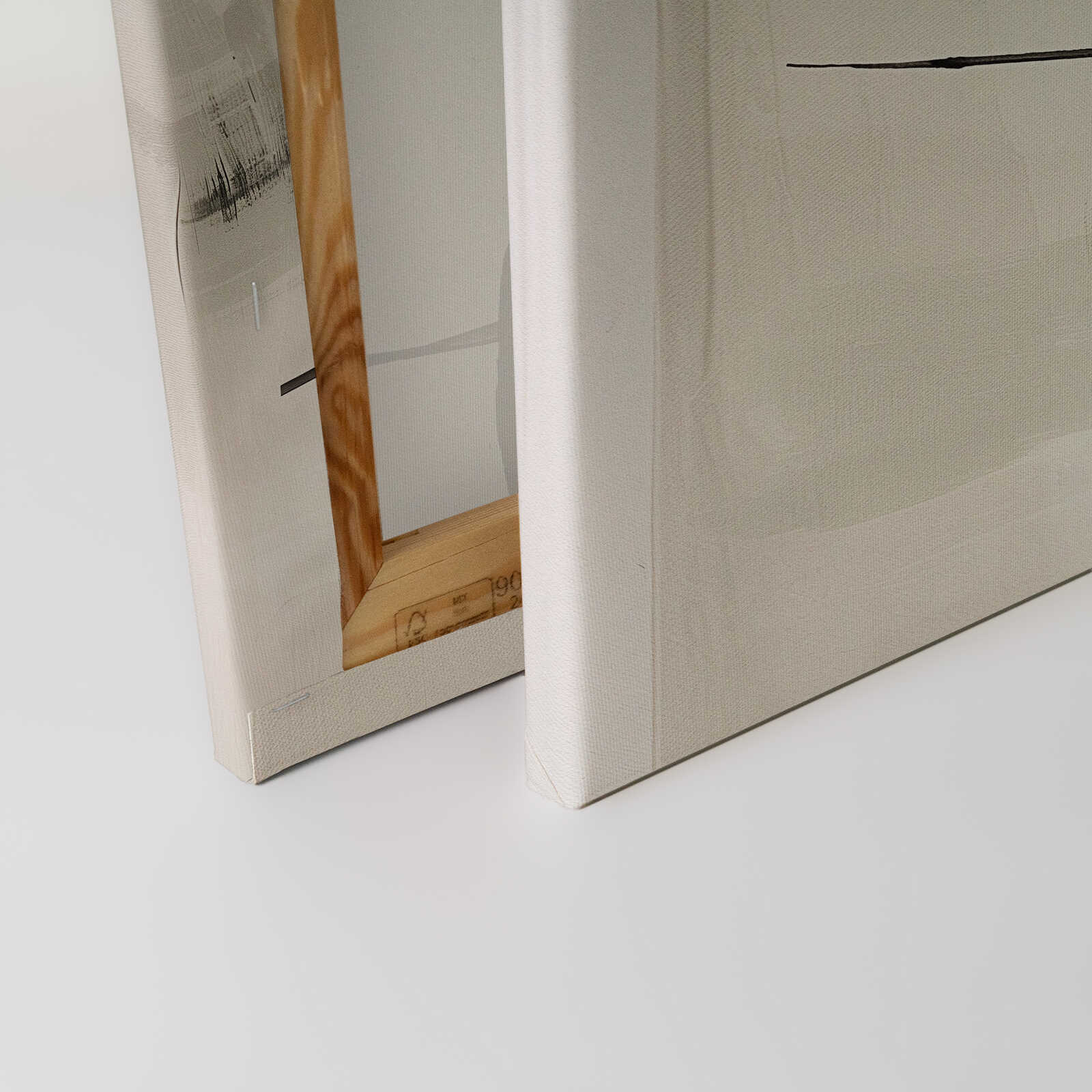             Abstrakte Ruhe - Geometrische Leinwandkunst – 30 x 30 cm - Beige, Grau
        