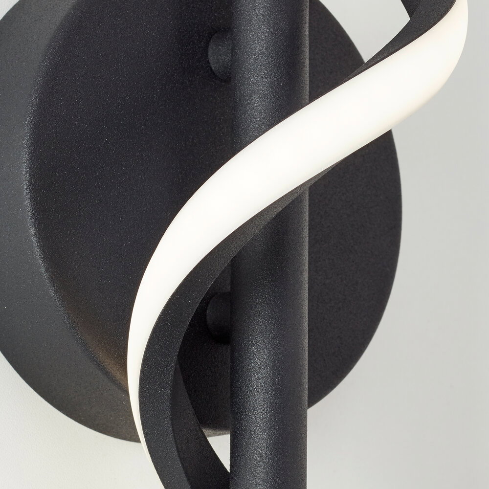 Moderne LED-Wandleuchte mit geschwungenem Design - Stilvolle Akzente für Wohnräume 12cm Breite x 30cm Höhe – Schwarz