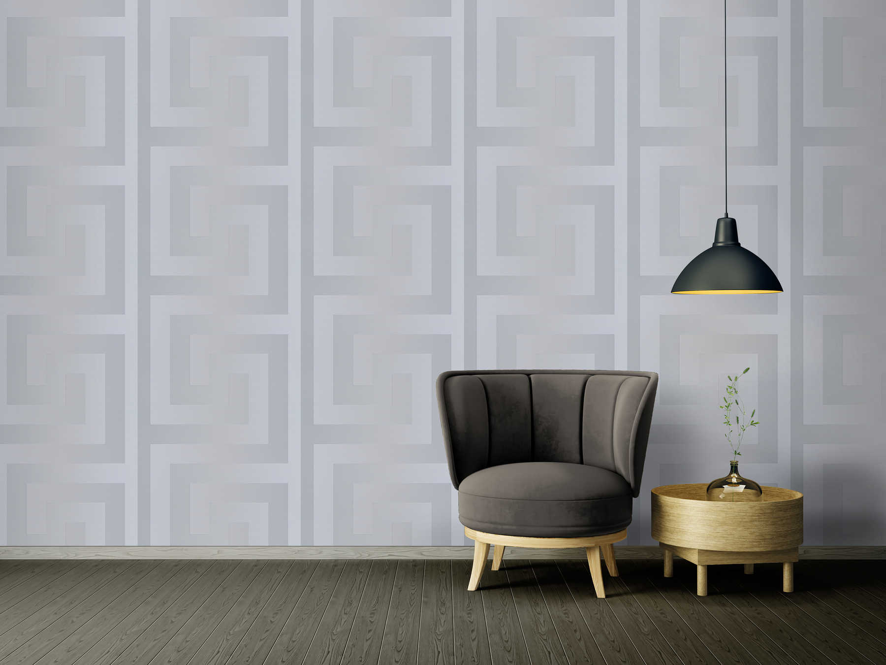             Silberne Tapete VERSACE mit Struktureffekt – Metallic
        
