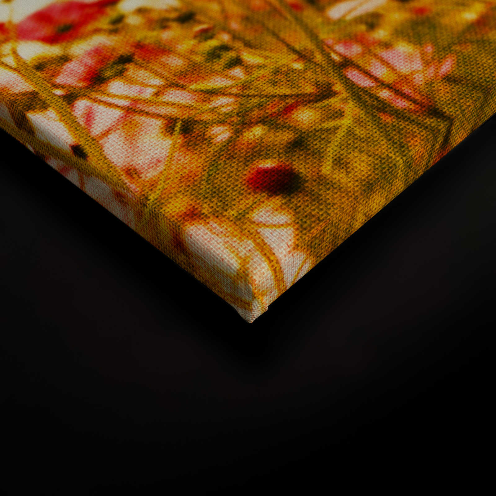             Leinwand mit Blumenwiese im Frühling | grün, rosa, weiß – 0,90 m x 0,60 m
        