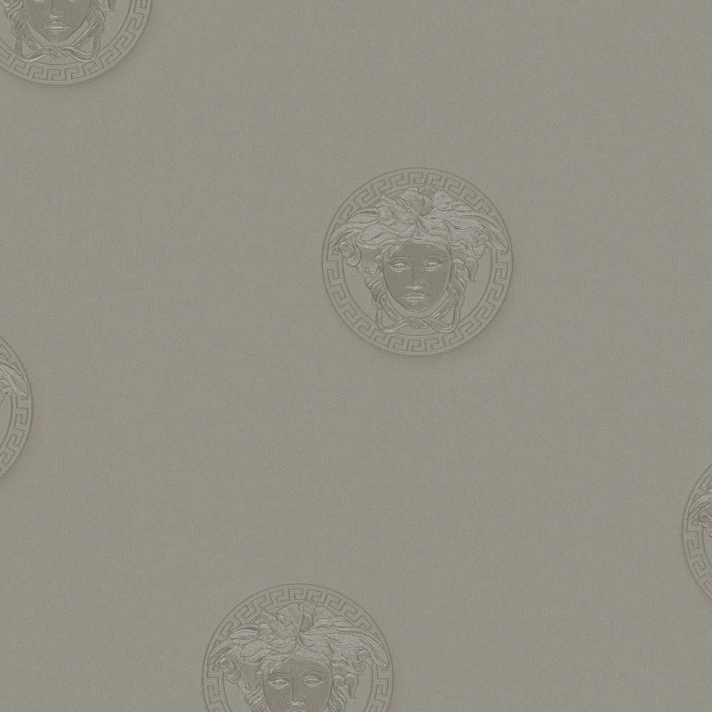             VERSACE wallpaper with Medusa embossed pattern - grey
        
