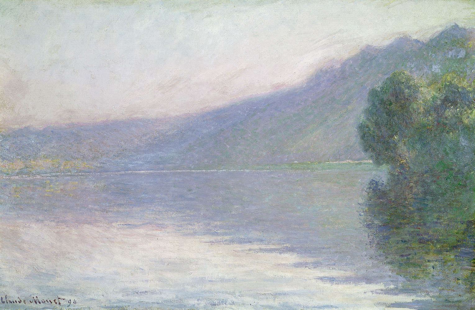            Fototapete 'Die Seine bei PortVillez' von Claude Monet
        