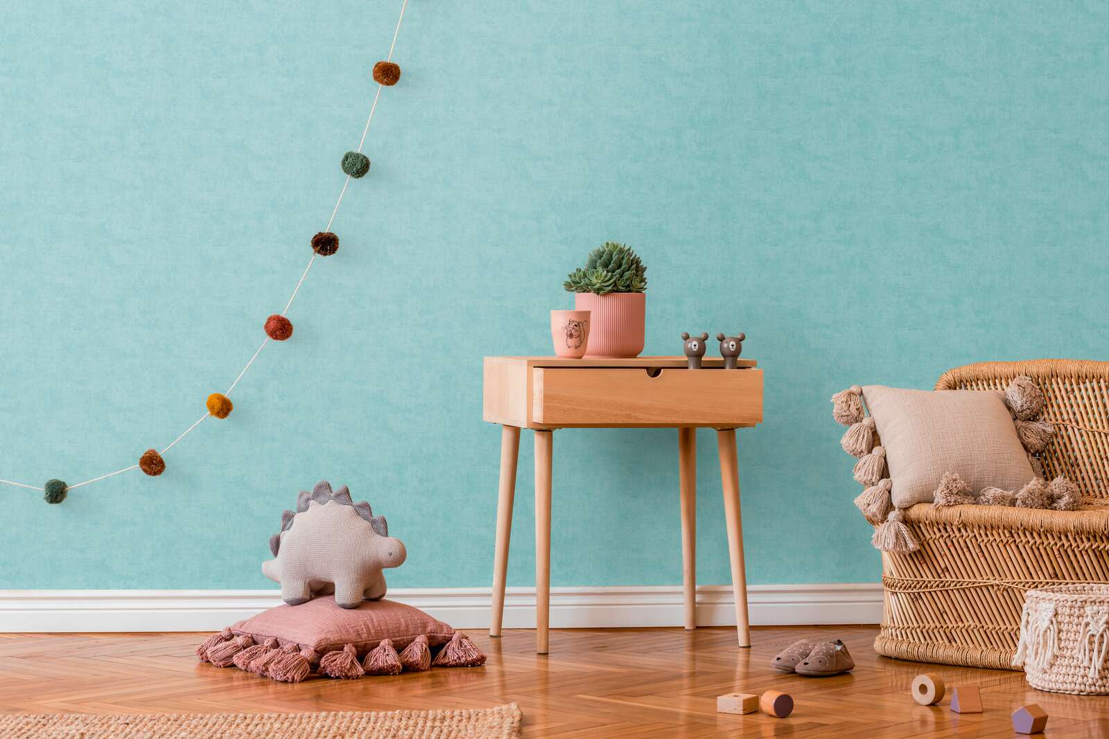             Einfarbige Kinderzimmer Vliestapete - Zeitlos und elegant als ideale Ergänzung zu unseren Motivtapeten – Blau
        