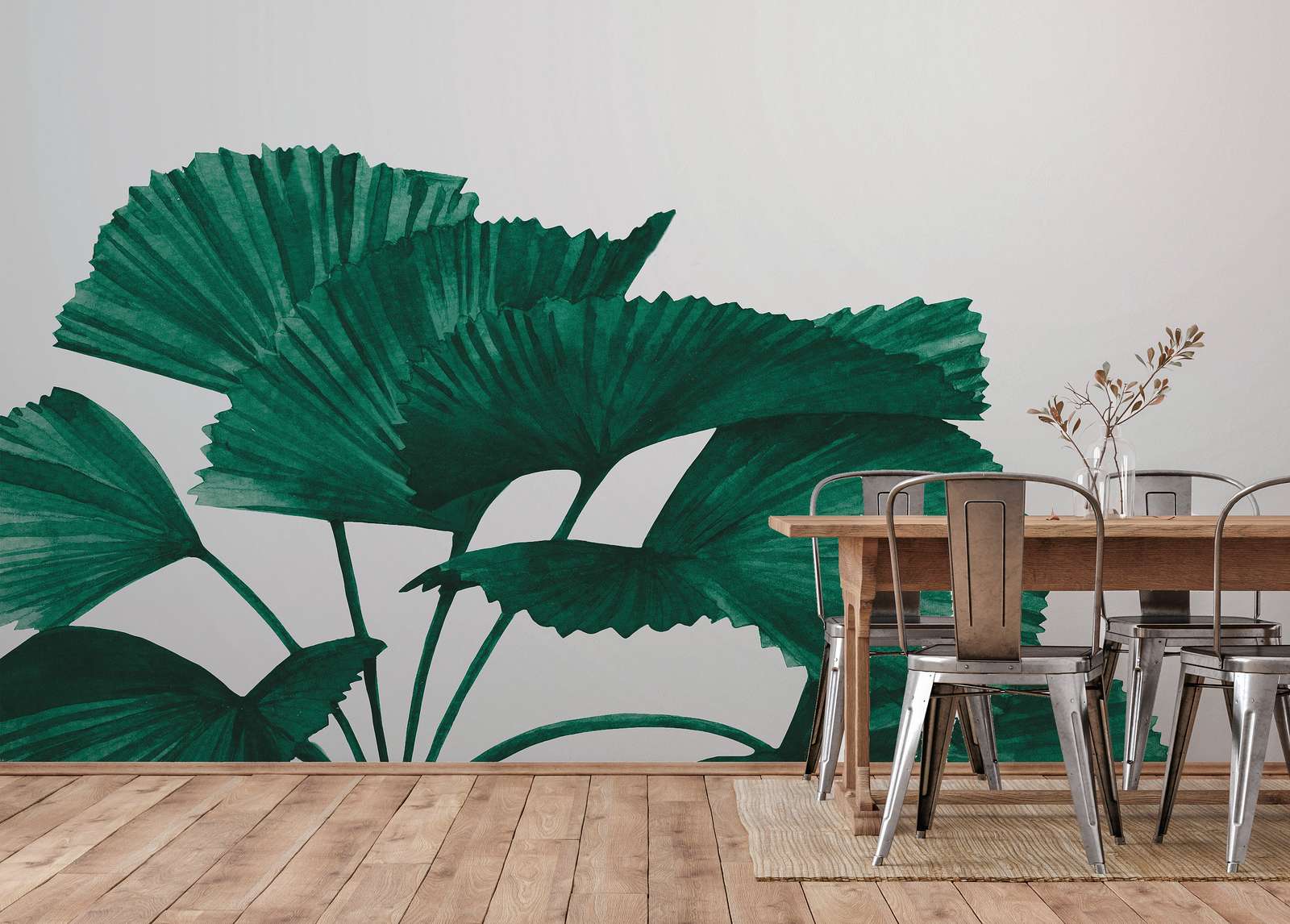 Dschungelblätter, Wandmotiv, Große Blätter, Grüne Pflanzen, Dekorative Wandgrafik