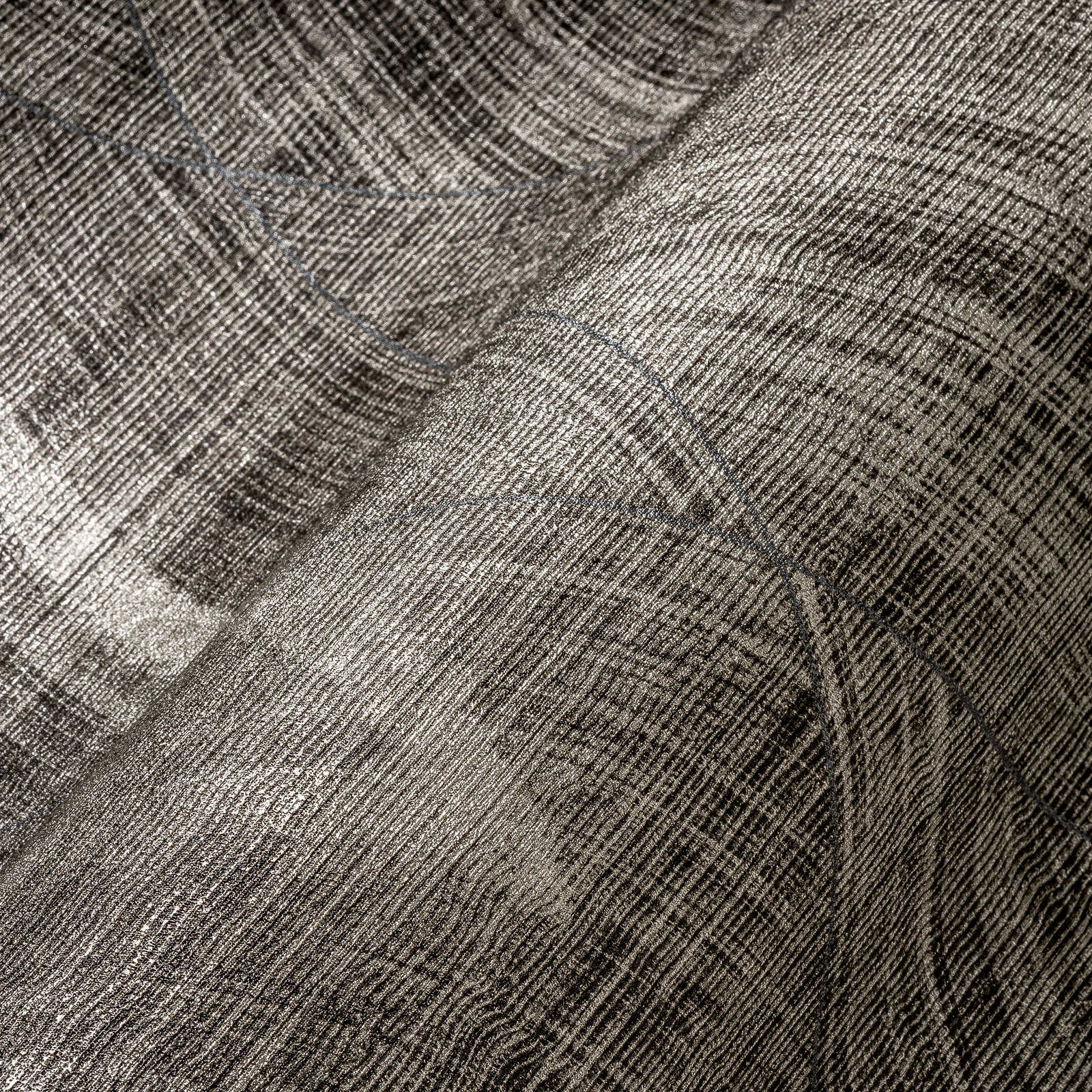             Textiloptik Tapete mit Rauten Muster – Metallic, Grau
        