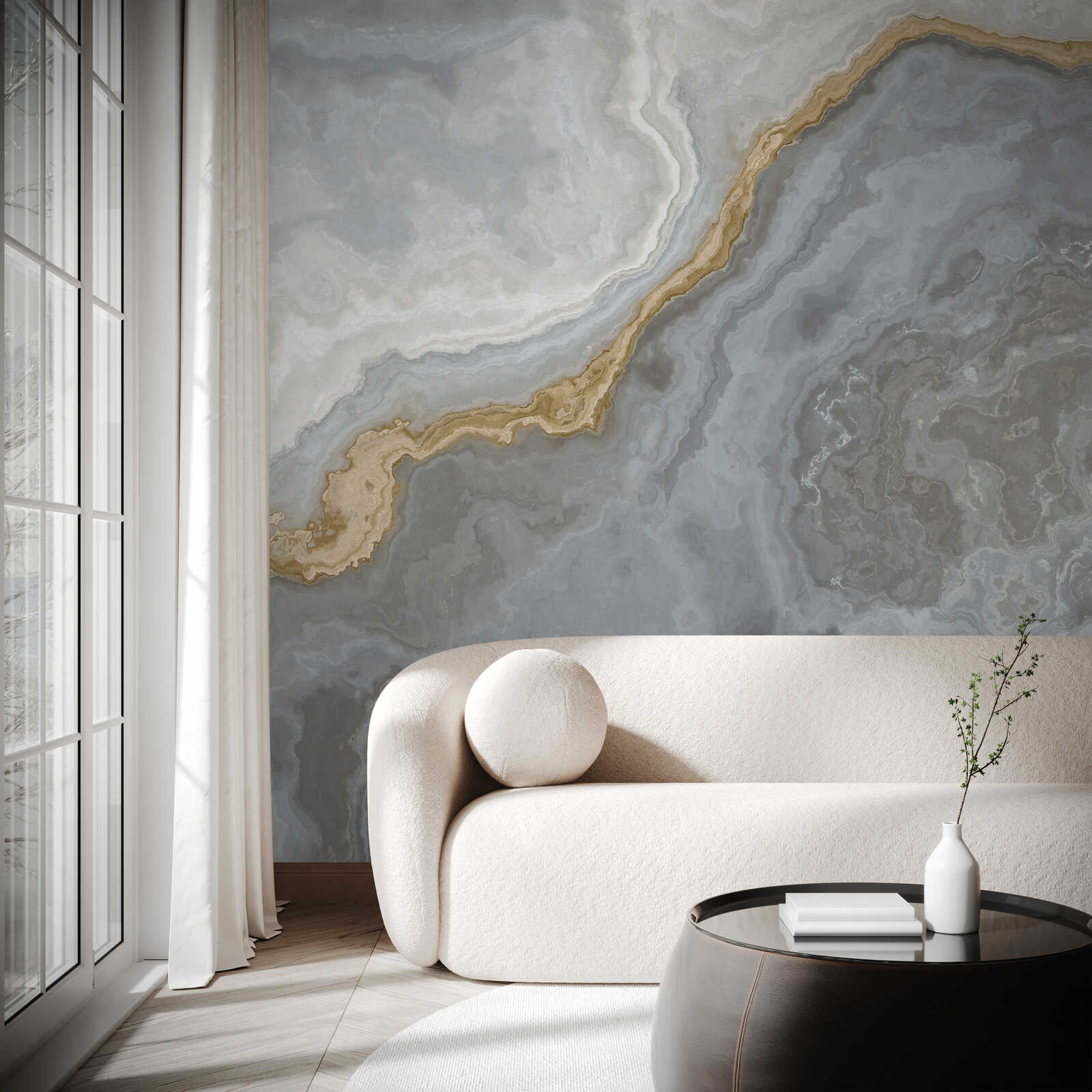 Mural, Wandbild, Marmoroptik, Wohnzimmer, Sofa