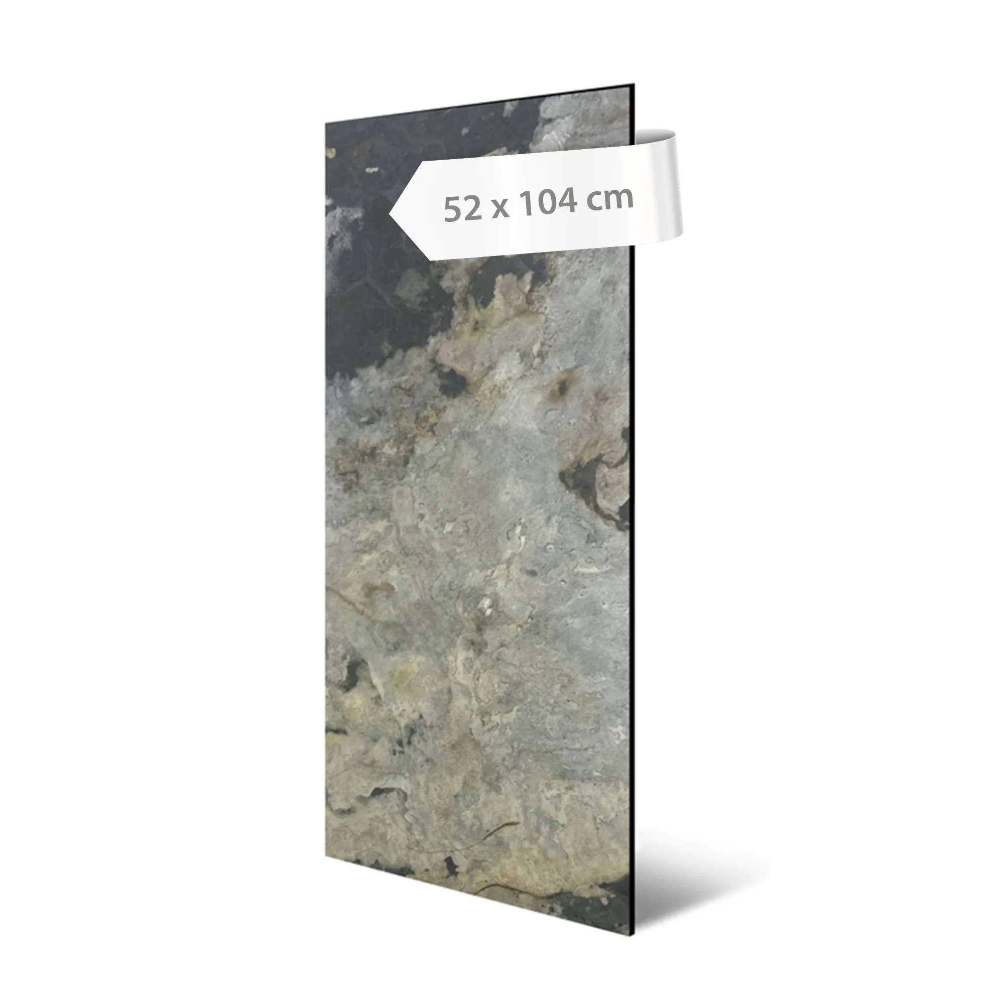 Echtstein Wandpaneele in Schieferoptik 104 x 52 cm - Grau
