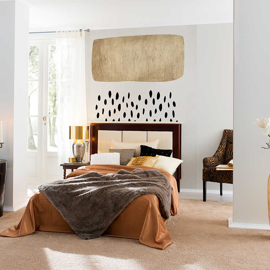         Gold mural with modern dots design
    