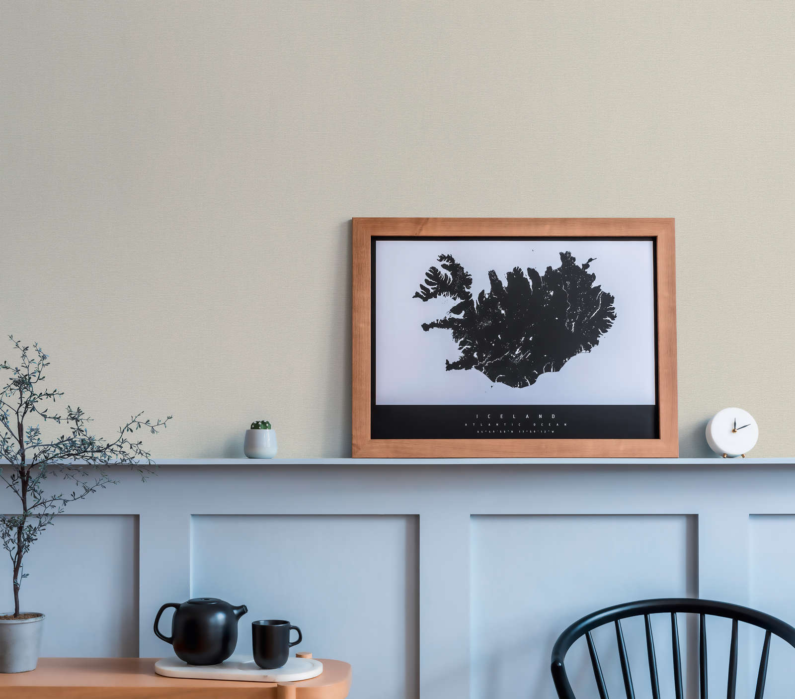             Unitapete mit feiner Struktur PVC-freies Vlies – Beige, Grau
        