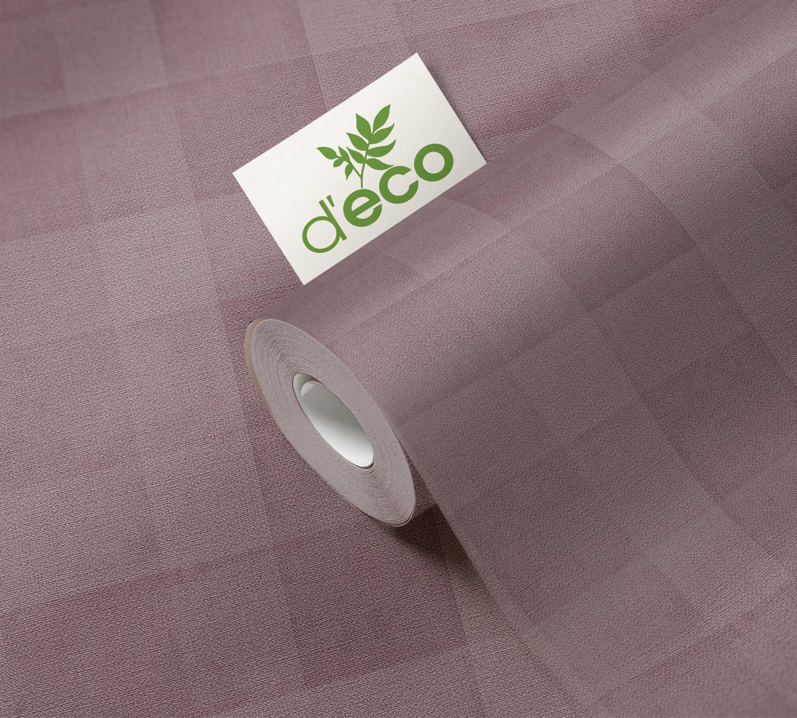             Karotapete mit Leinoptik PVC-frei – Lila
        