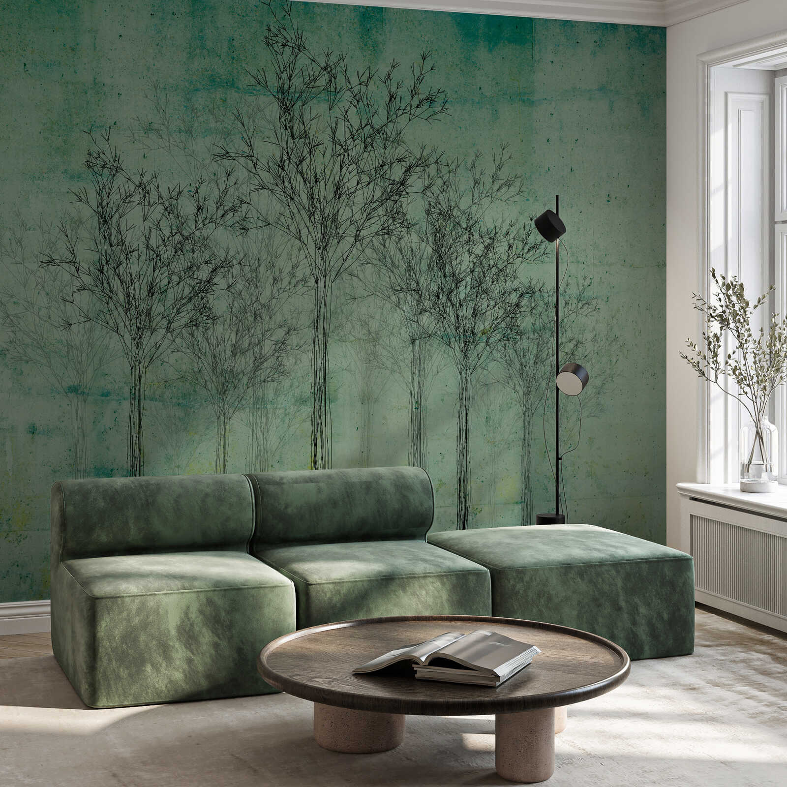 grünwand, Sofa, Modulares Sofa, Wohnzimmer, Tisch