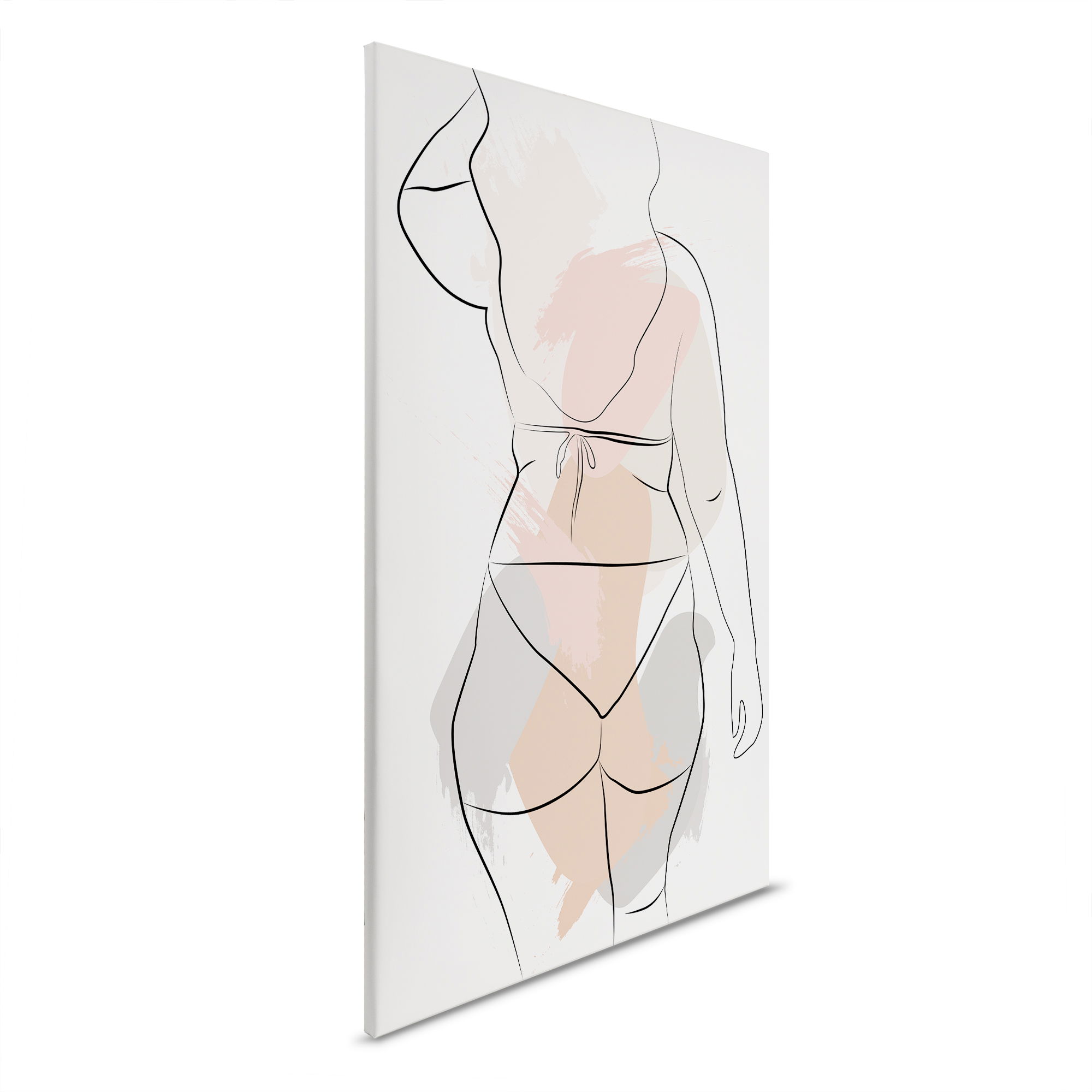         Body art - Sensual silhouette in soft colours on canvas - 30 x 45 cm - White, Black
    