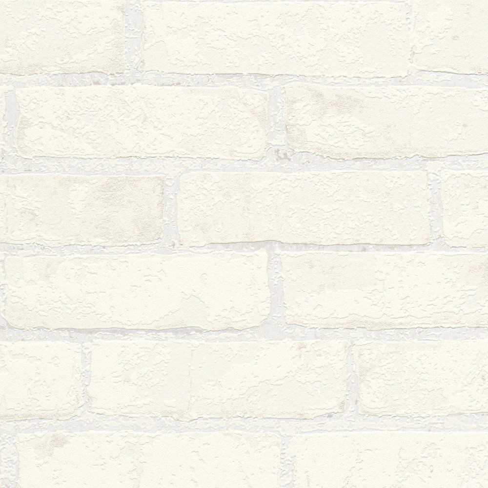             3D Steinoptik Tapete Backstein Mauerwerk Weiß
        