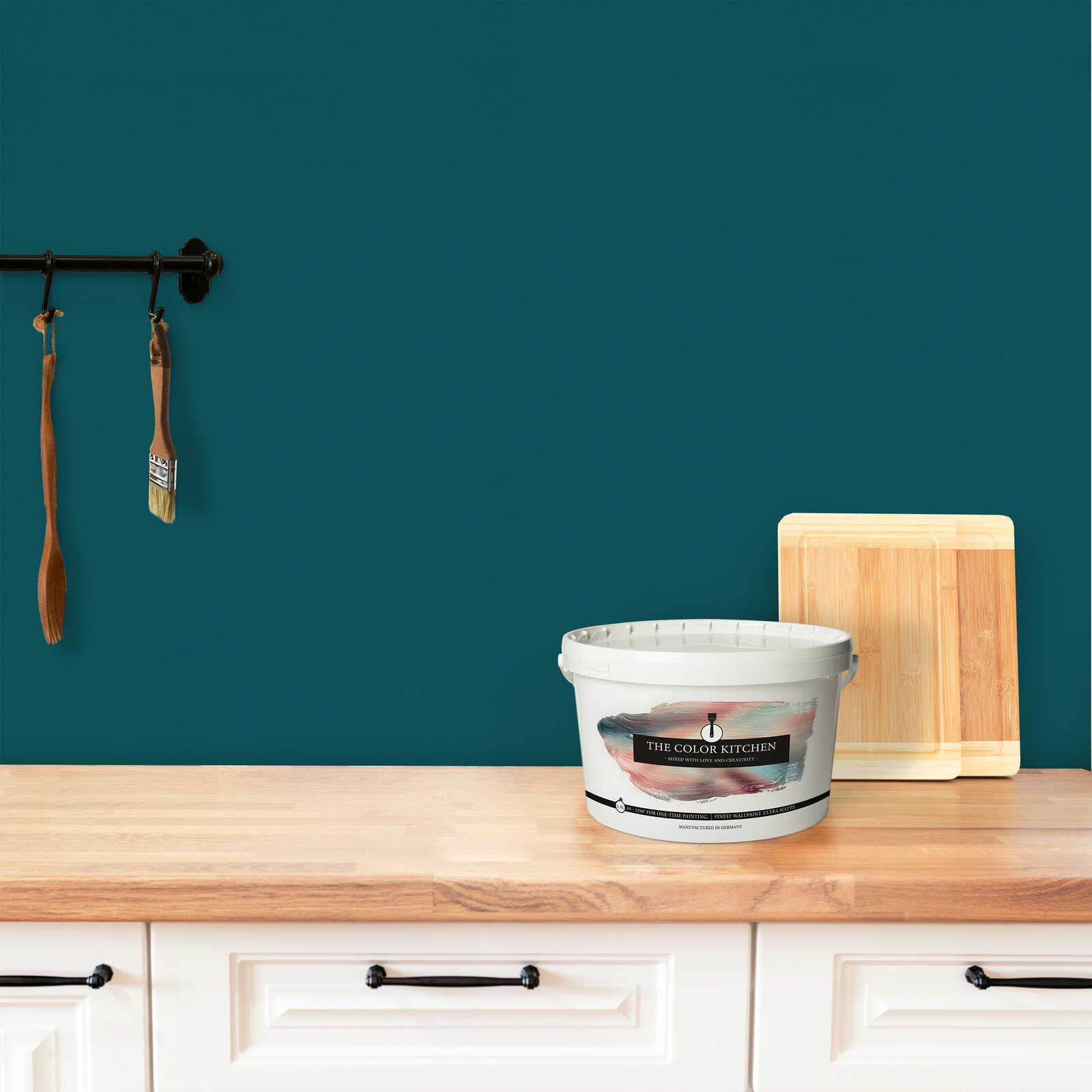 Eimer, Küche, Holz, Paneele, Teal