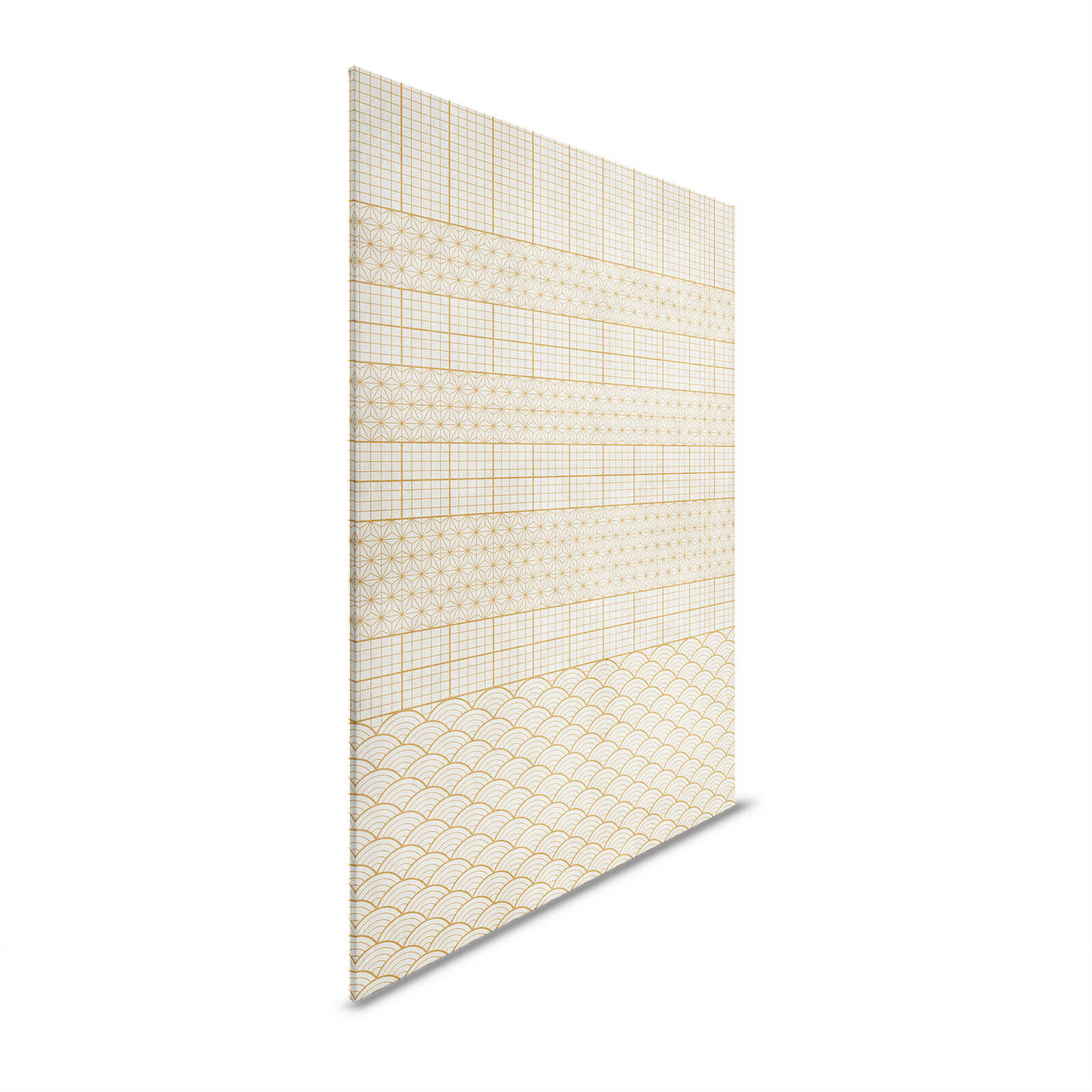         Aviary 4 - Beige Canvas Painting Golden Vintage Style Decor - 0.90 m x 0.60 m
    