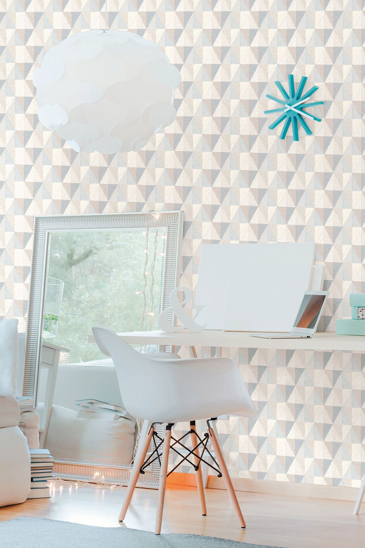 Scandinavian Wallpaper light blue beige