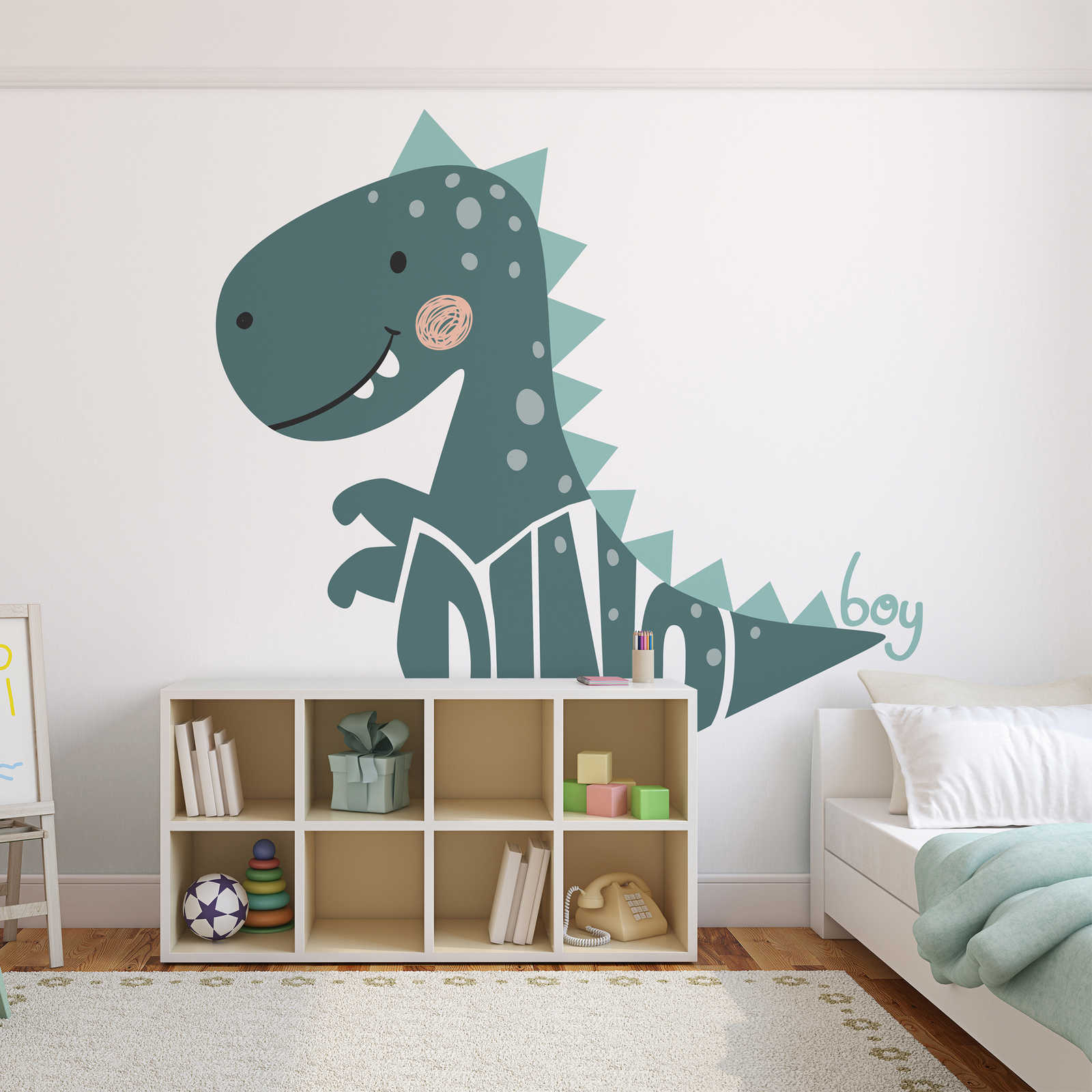         papier peint en papier pour chambre d'enfant avec dinosaure - intissé lisse & légèrement brillant
    