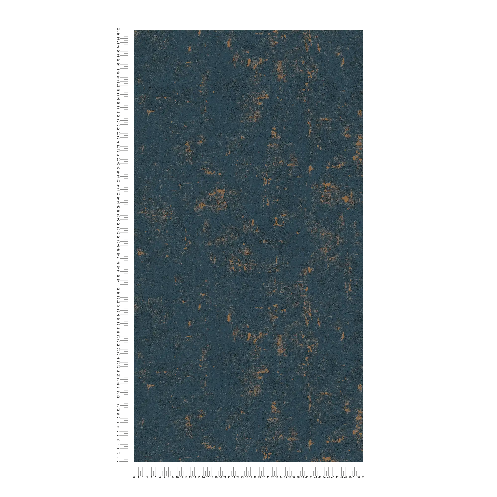             Bastmustertapete mit metallischen Effekten– Dunkelblau, Gold
        