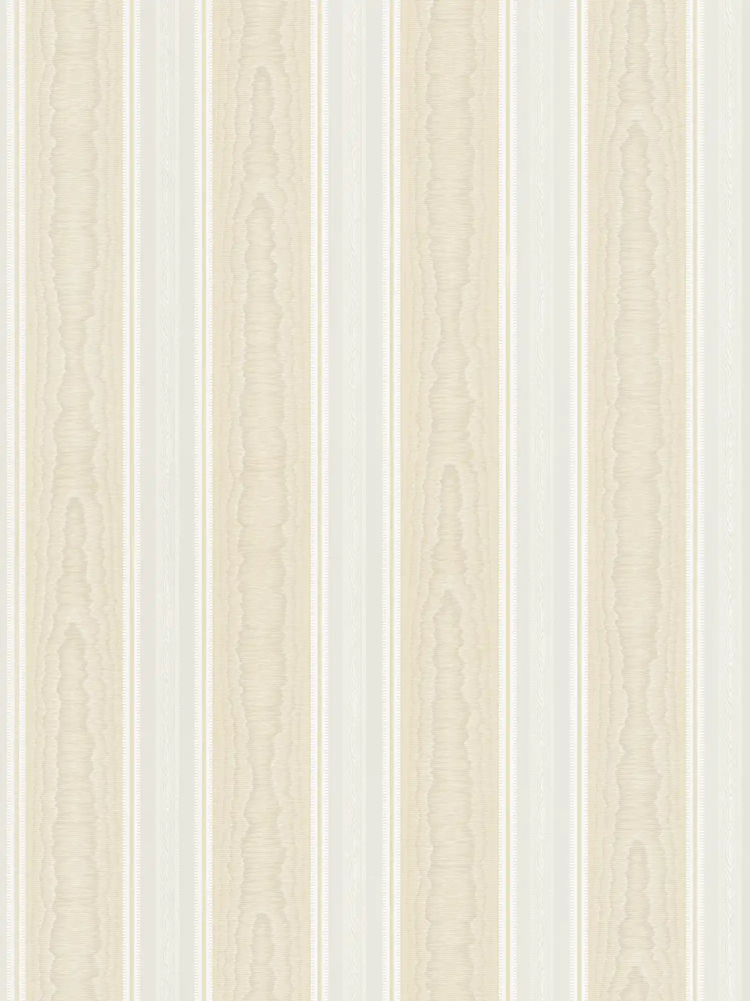        Striped wallpaper with silk moiré effect - beige, white
    