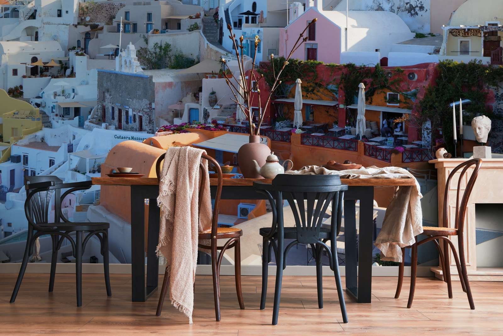 Fototapete Häuser von Santorini – Premium Glattvlies